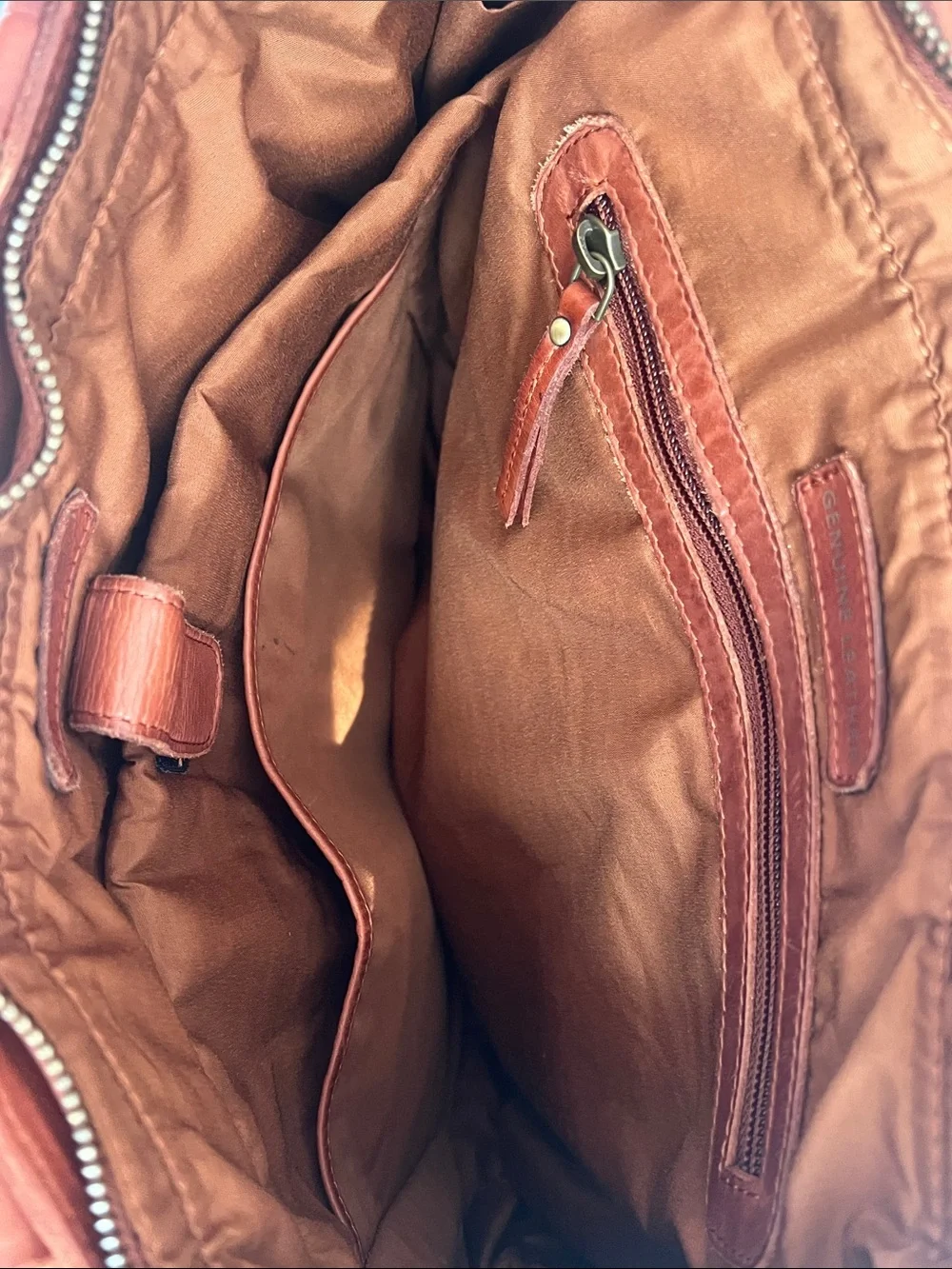 Marta Ponti Classic Brown Genuine Leather Tote Computer Bag Electronic Bag